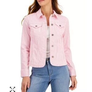 Charter Club Striped Denim Jacket, Bubblebath